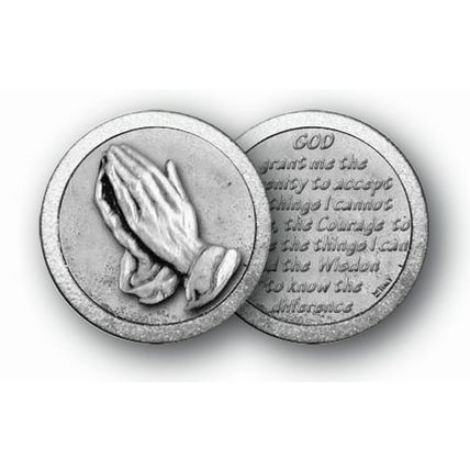 Praying Hands Serenity Pocket Coin with Two Free Prayer Cards