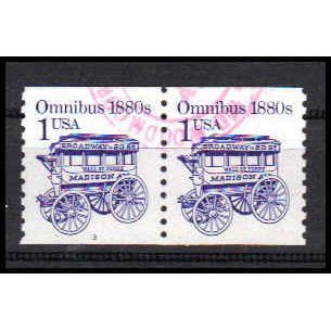 Used 2225bv 1c Omnibus Very Fine Shiny Gum CNP Left 3 PA0873