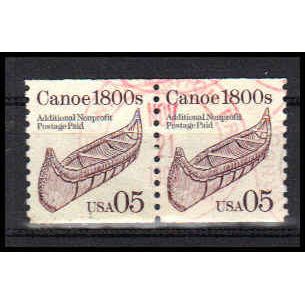 Used 2453 5c Canoe Very Fine CNP Left 1 PA1122