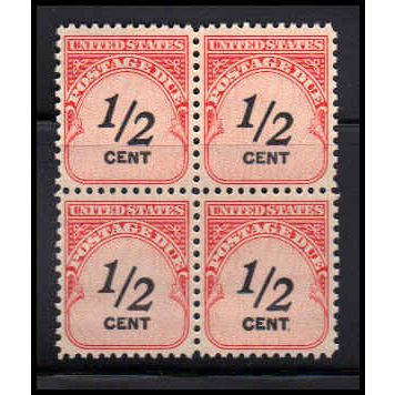J88 1/2c Postage Due Fine MNH Blk/4 O7048