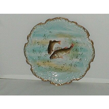 VICTORIAN, HAND PAINTED DECORATIVE PERCH PLATE, Certified Victorian, Very Rare.