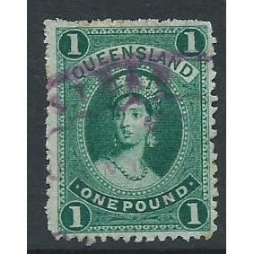australia states queensland sg165 high value sg 165 thin paper fiscal used