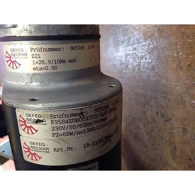 GEFEG-NECKAR 15-1130/TMAX.120,K9584Z00002702/6UF,Z21 CONVEYOR MOTOR,3P,230VAC,AX