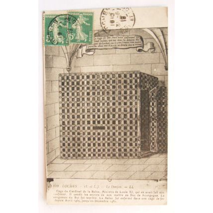 1919 postcard Loches, Cage au Cardinalde la Balue