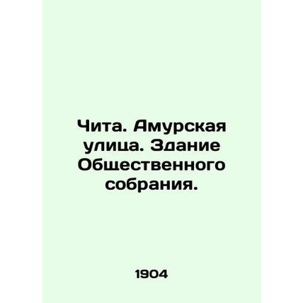 Chita. Amur Street. Public Assembly Building. In Russian /Chita. Amurskaya uli