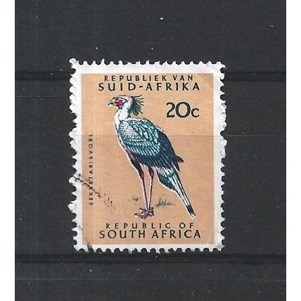 SouthAfrica.SG208 20c Secretary Bird.Variety Unchecked.Fine Used.Aug25q