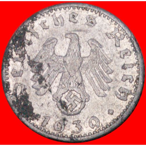 SWASTIKA: GERMANY ★ 50 REICHSPFENNIG 1939E !!! LOW START★ NO RESERVE!