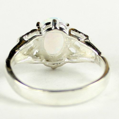 Created White Opal, 925 Sterling Silver Ring, SR302