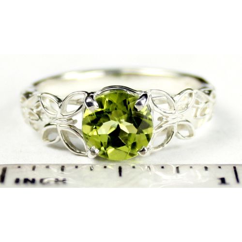 Peridot, 925 Sterling Silver Butterfly Filigree Ring, SR292