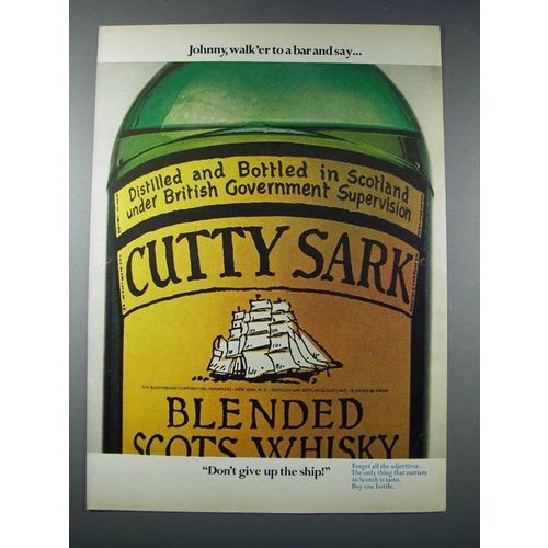 1973 Cutty Sark Scotch Ad - Johnny, Walk'er to a Bar