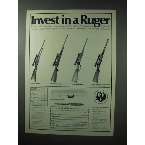 1983 First Citizens National Bank Ad - Ruger Rifles