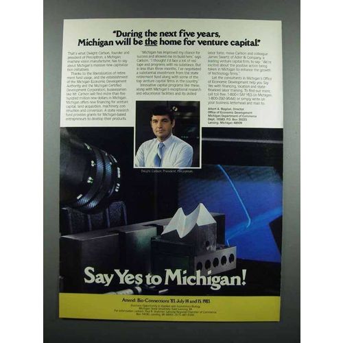 1983 Michigan Dept. of Commerce Ad - Venture Capital