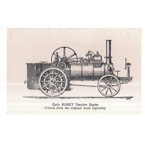 Early ROBEY Traction Engine unused vintage postcard #