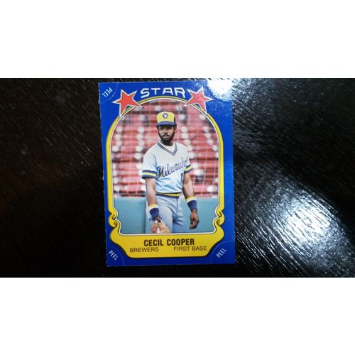 1981 Fleer Star Sticker Card # 016 Cecil Cooper VG-Ex (4) Milwaukee Brewers
