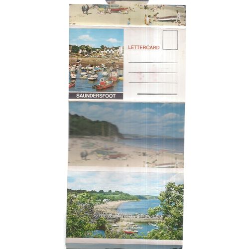 SAUNDERSFOOT, PEMBROKESHIRE .unused 6 view lettercard by D Constance c.1960s =