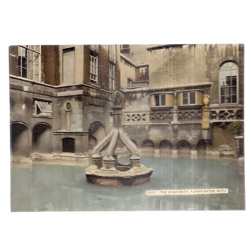 THE KING'S BATH, ROMAN BATHS, BATH. SOMERSET unused vintage postcard =
