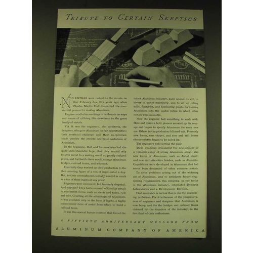 1936 Aluminum Company of America Ad - Tribute to Certain Skeptics