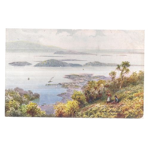 THE ISLANDS, LOCH LOMOND by H. B. Wimbush unused antique postcard Tuck Oilette =