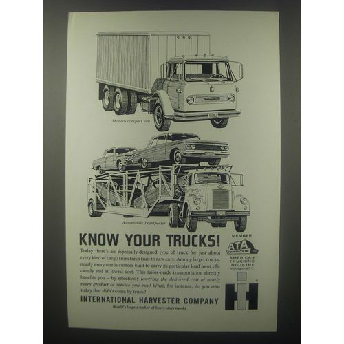1963 International Harvester Compact Van & Automobile Transporter Truck Ad