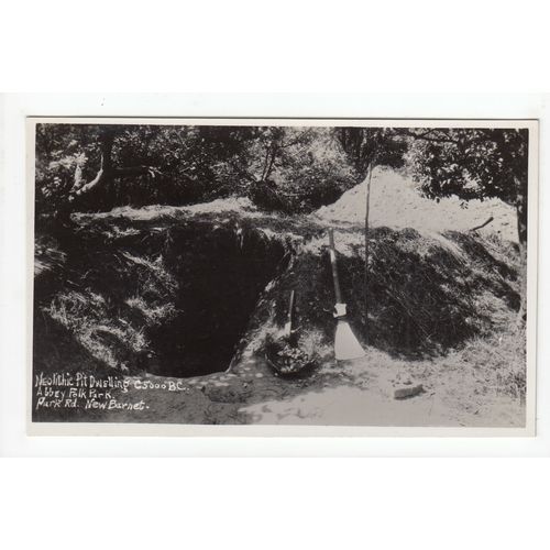 Neolithic Pit Dwelling Abbey Folk Park New Barnet Postcard RP Hertfordshire