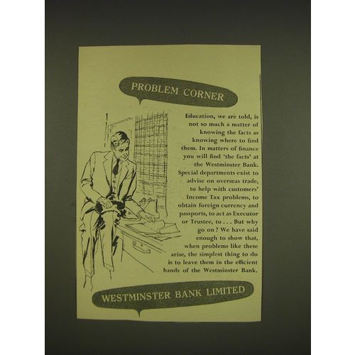1955 Westminster Bank Ad - Problem Corner