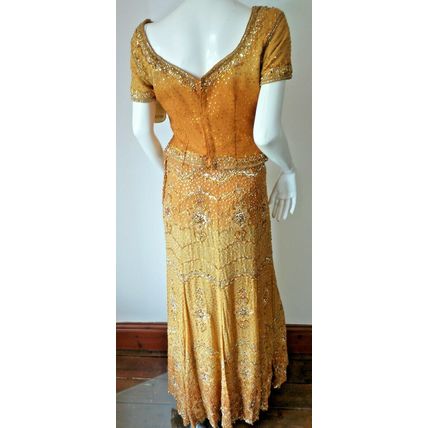 INDIAN WEDDING BRIDAL ORANGE & MUSTARD LEHENGA CHOLI (M) UK 10 £650 BNWT