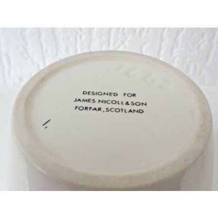 Vintage spice jar and lid pheasant design James Nicoll & Son Forfar Scotland