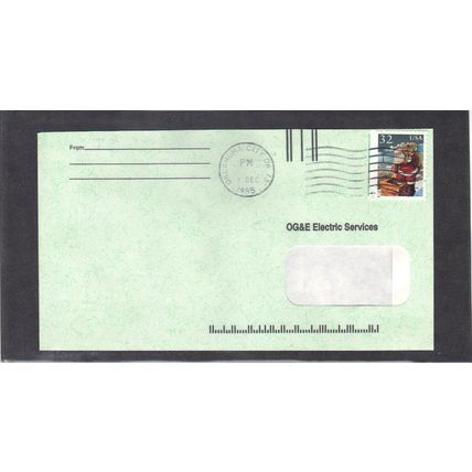 Used 3010 32c Santa At Chimney MisCut On Cover CV42717