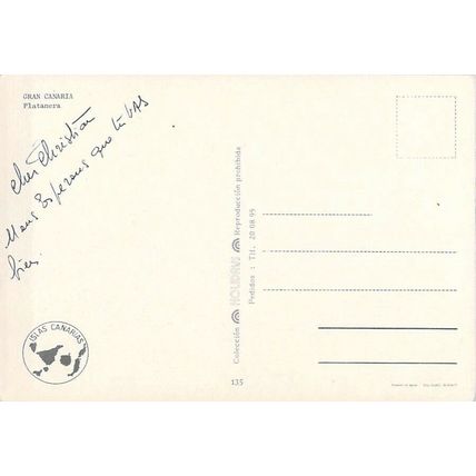 Platanera Gran Canaria Spain Postcard used VGC