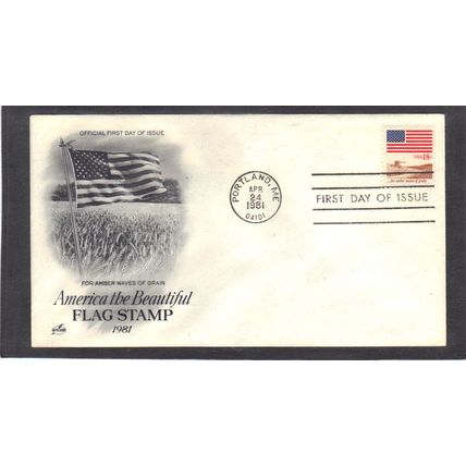 FDC Art Craft 1890 18c Flag (Cachet-U/A) CV00285