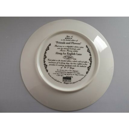 W S George Along An English Lane Friends and Flowers Fine China 1993 Plate
