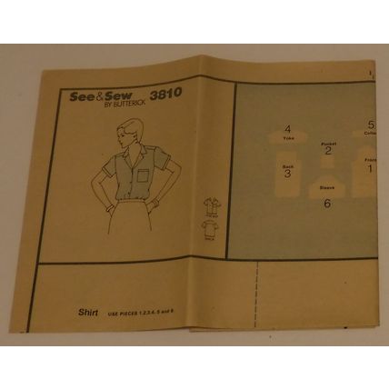 Butterick Sewing Pattern # 3810 Misses Shirt