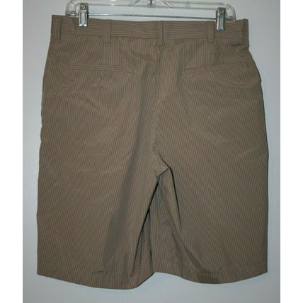 PGA Tour Tan Striped Men's 100% Polyester Shorts Size 32