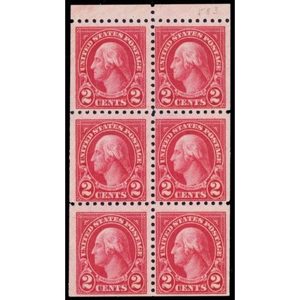 583b, Mint NH 2¢ VF Booklet Pane of Six Stamps Cat $200.00 - Stuart Katz
