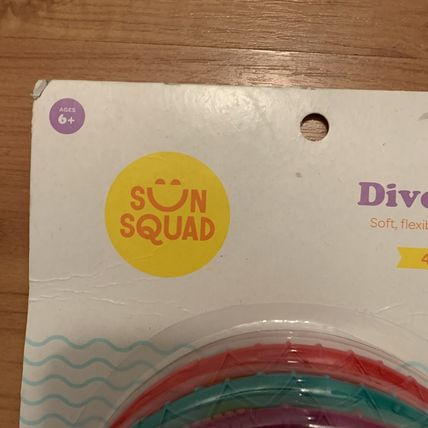 4 Piece Sun Squad Splash Swim Dive Rings Multicolor