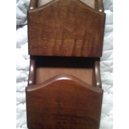 Wall organizer wood with ceramic decal 3 sections vintage 1980s