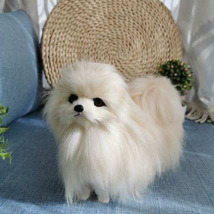 REALISTIC POMERANIAN DOG PLUSH STUFFED TOY Like Real Kids Toy And Adult