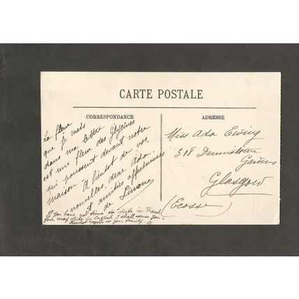 Genealogy Postcard Ada Ewing 318 Dennistone Gardens Glasgow