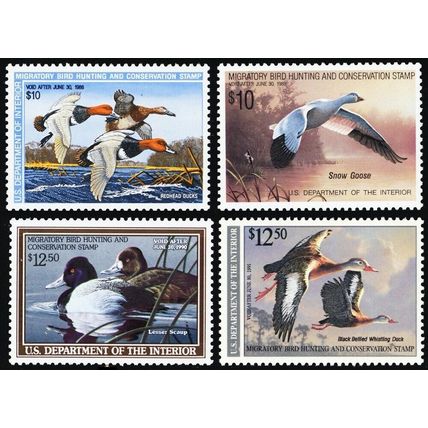 RW54-57, Mint VF NH Set of 4 Duck Stamps Face Value $45 - Stuart Katz