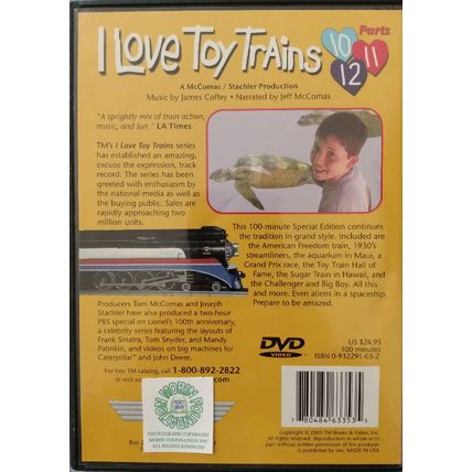 I LOVE TOY TRAINS PARTS 10 11 12 CHILDRENS LIVE ACTION DVD