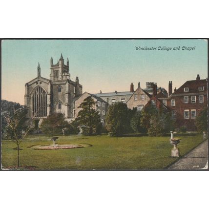 Winchester College and Chapel, Hampshire, 1917 - Valentine's Postcard