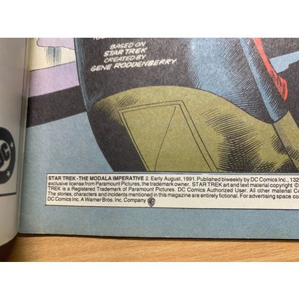 DC COMICS STAR TREK THE MODALA IMPERATIVE #2 AUG 1991 (NM) COMIC (LL)