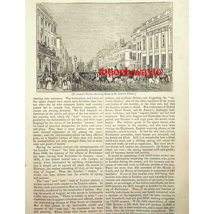 St James's Street, Palace Drawing Room, London, Book Illustration (Print), 1837