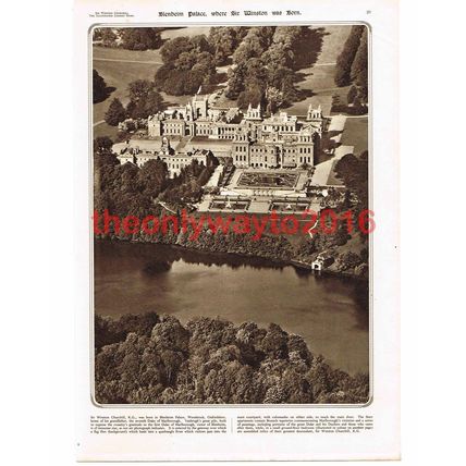 Sir Winston Churchills Birthplace Blenheim Palace, Book Illustration, 1954