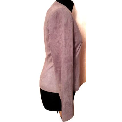 NEXT Jacket Soft Faux Suede Beige Taupe Brown Zip UK10