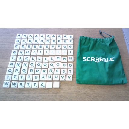 SCRABBLE ORIGINAL Family Board Game. Mattel (2012) .. 12 LETTER TILES MISSING ..