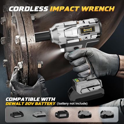 Cordless Impact Wrench 1/2 Inch for Dewalt 20V Battery, Impact Wrench 900Ft-Lbs(
