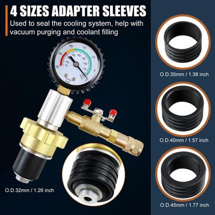 Automotive Radiator Coolant Vacuum Refill Tool Kit, Engine Cooling System Vacuum