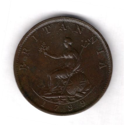 Great Britain. George III. Halfpenny 1799. dy18863