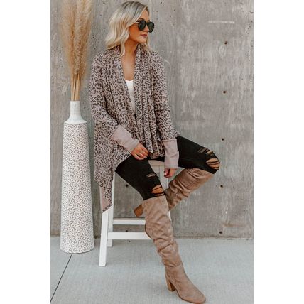 Leopard Leopard Open Front Cardigan